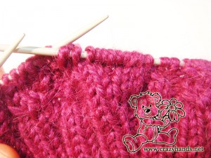 Knitted hat for winter made of wine colored yarn ? Crazy Hands Knitting