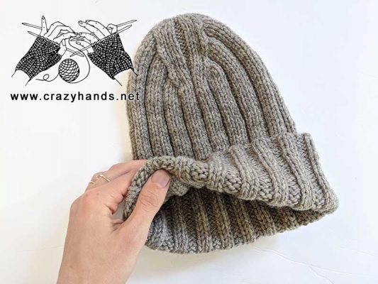 Knit Ribbed Beanie Free Pattern For Men Circular Needles Crazy Hands