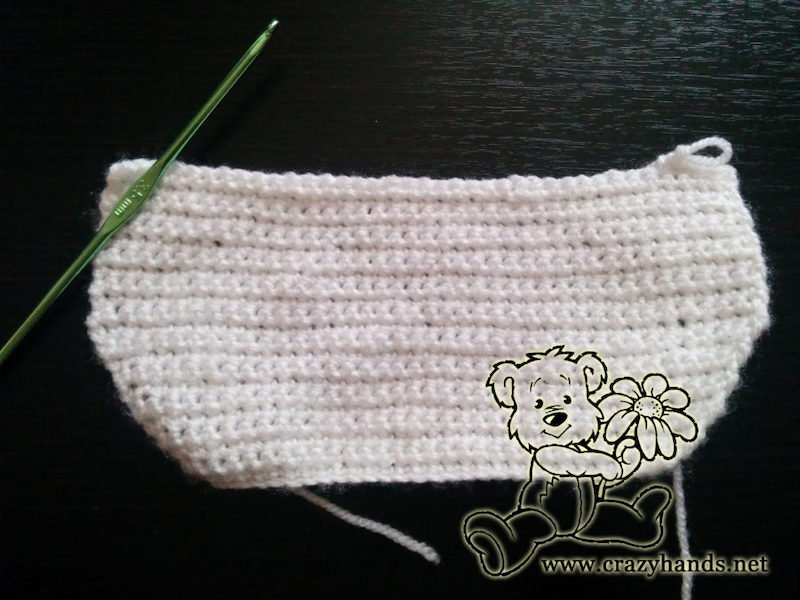 crochet baby bib body - step two