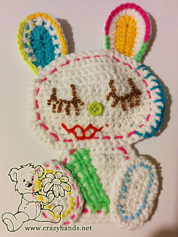 crochet bunny applique pattern
