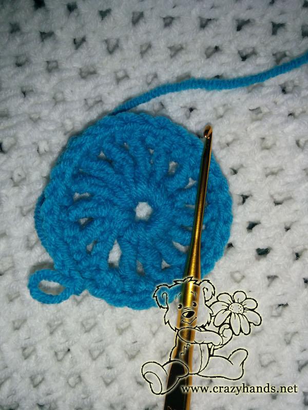 crochet flower body - inner part