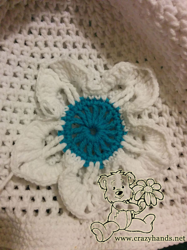 crochet flower petals - step two
