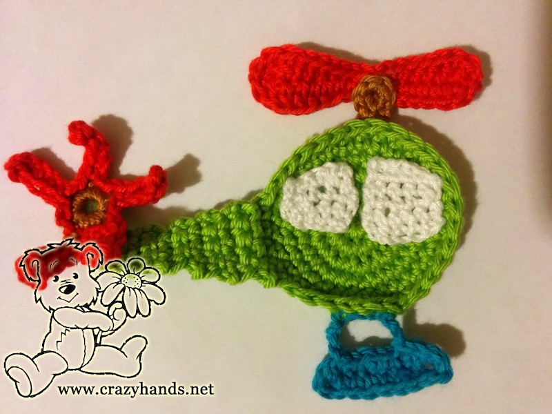 crochet helicopter applique pattern