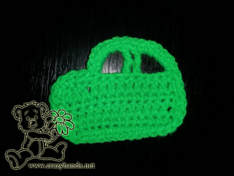 finished crochet car body