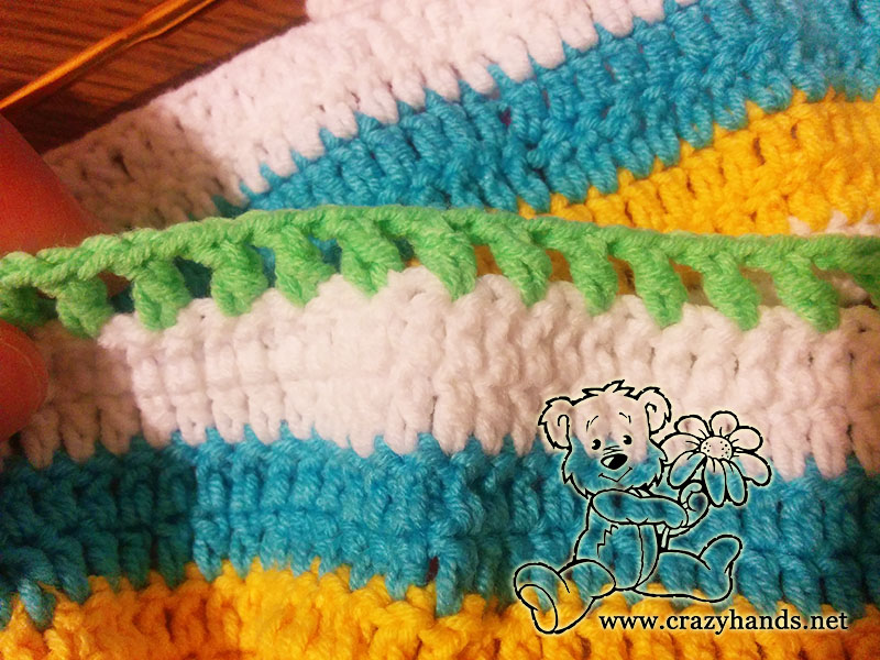 crochet body of the rainbow cardigan