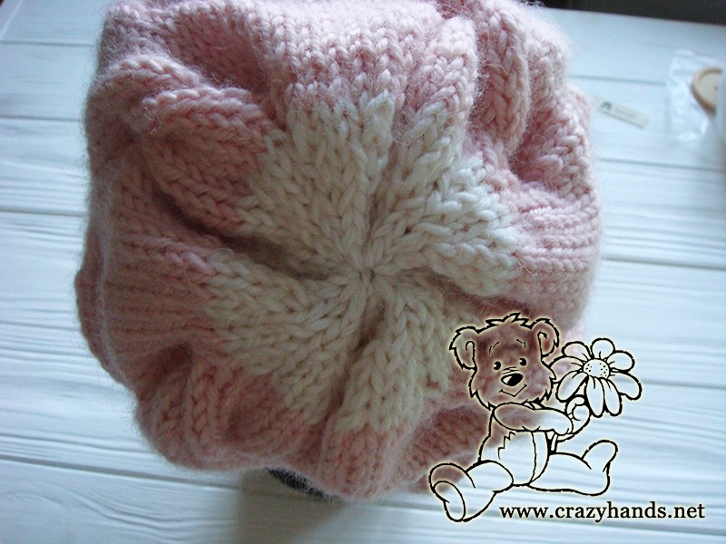 Crown of the Pink Marshmallow Cable Knitted Hat