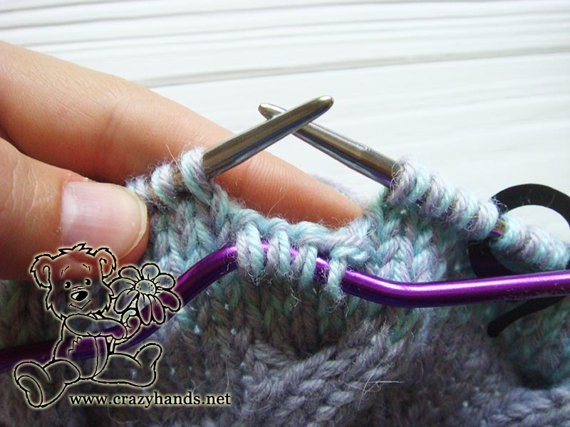 how to knit cable four front knitting stitch - step one