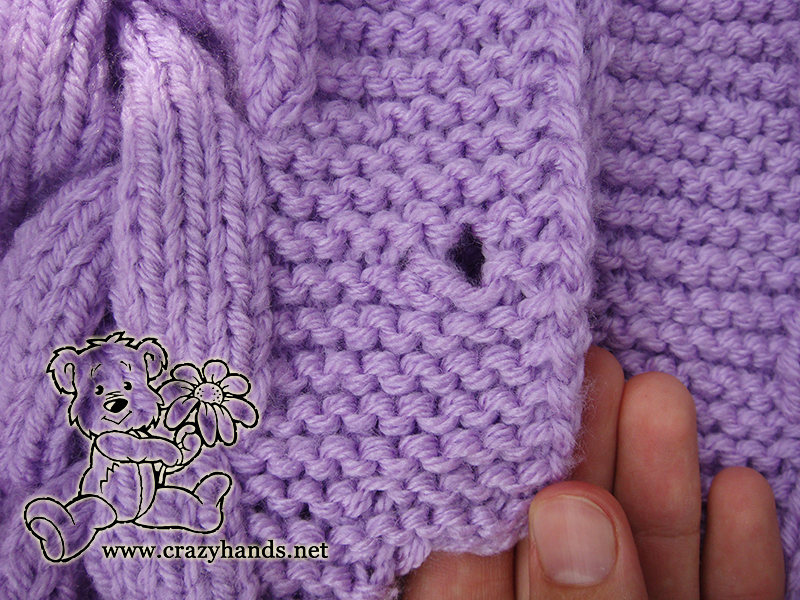 Baby Knit Romper Pattern: Shaping Button Hole