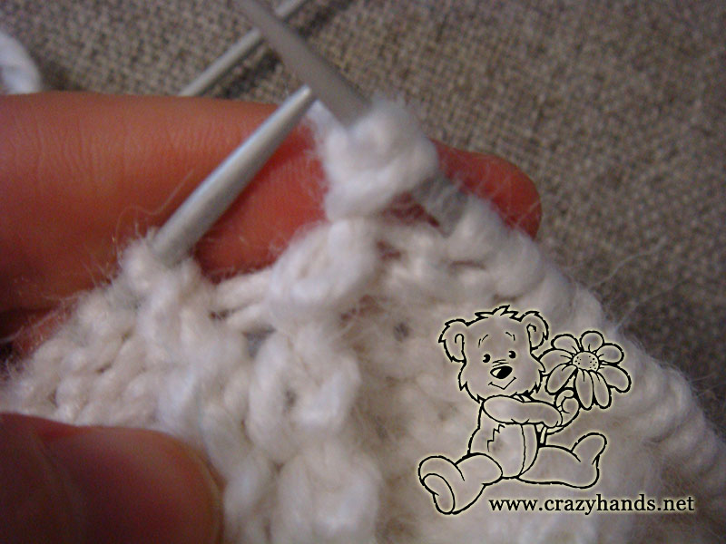 how to knit a popcorn stitch - step five