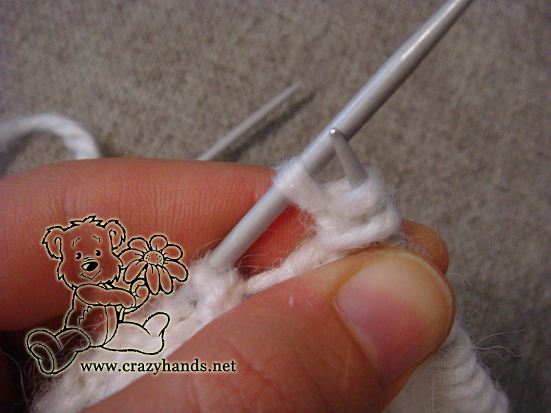 how to knit a popcorn stitch - step four