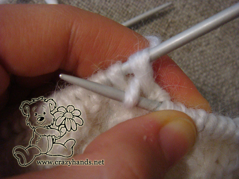 how to knit a popcorn stitch - step two