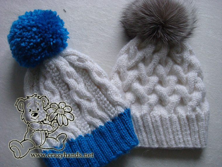 Popcorn Two Color Cable Knit Hat Free Pattern · Crazy Hands