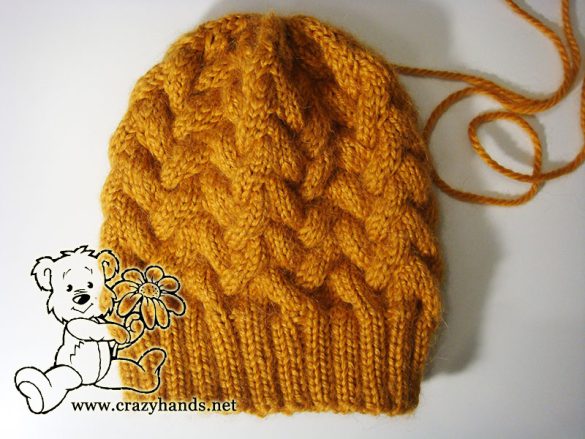 Chunky Cable Knit Beanie Free Pattern · Crazy Hands