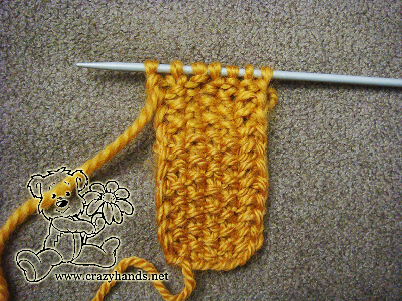 cast on bow knot for seed stitch knit headband