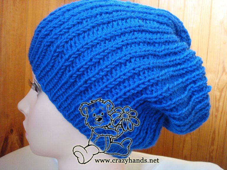 Slouchy Knit Hat Free Pattern (Straight Needles) · Crazy Hands