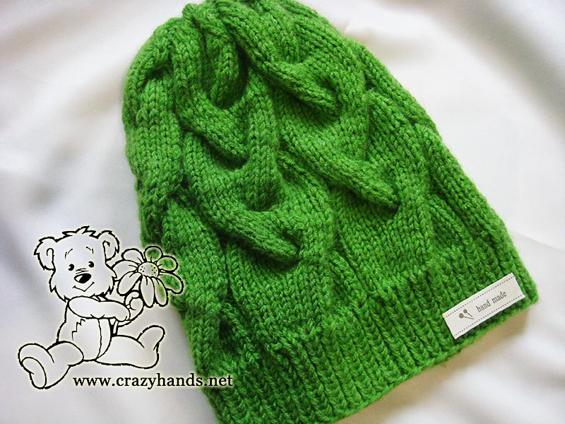 Easy Knit Hat Pattern Shamrock Green Cable Hat Crazy