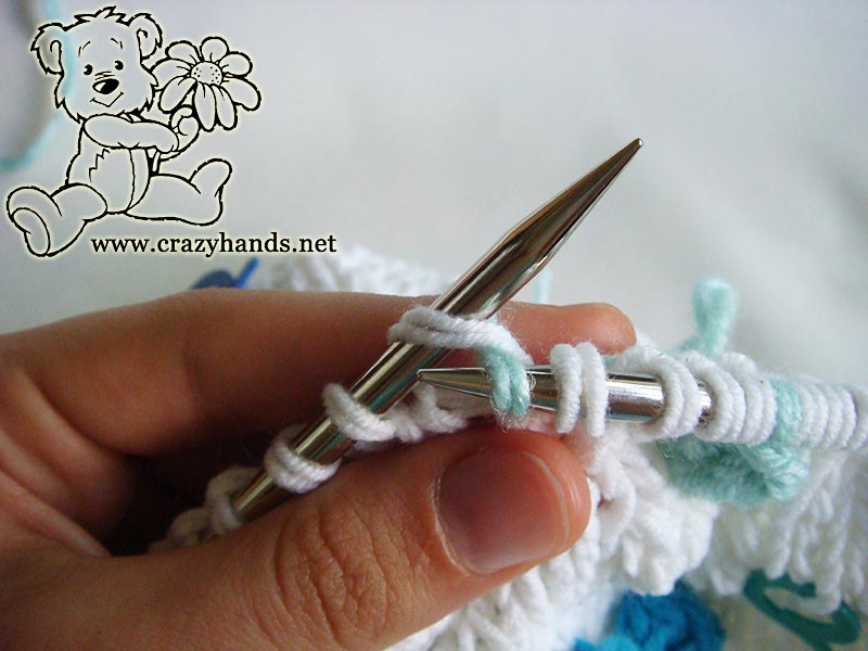 how to knit bobble stitch - step one