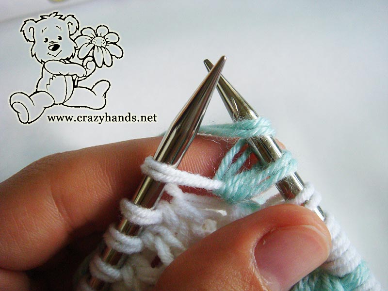 how to knit bobble stitch - step two