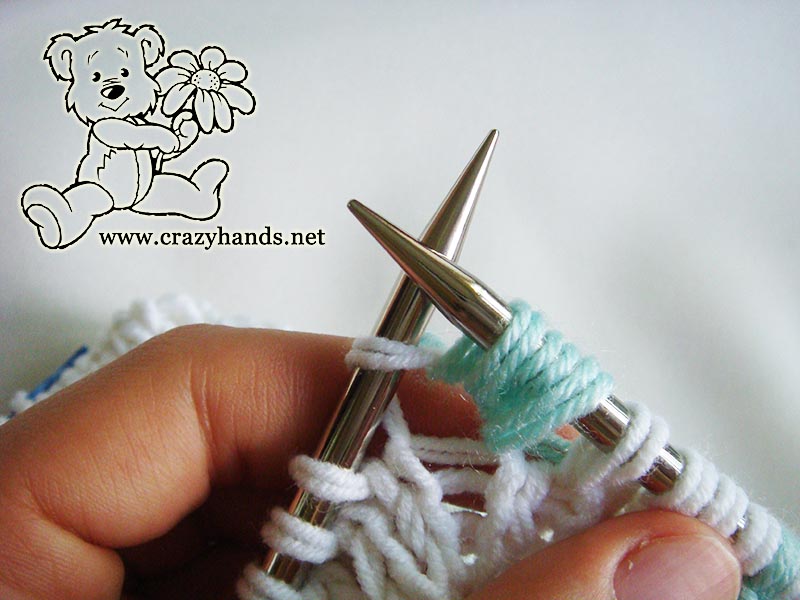 how to knit bobble stitch - step three