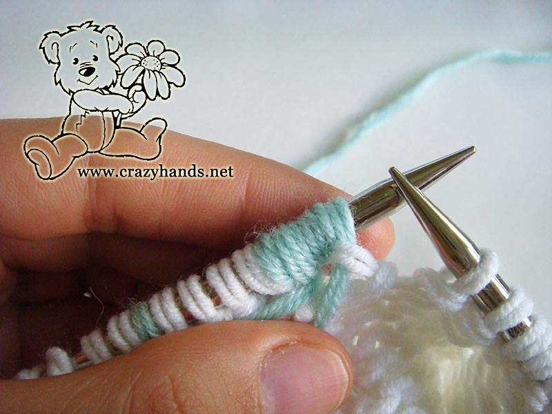 how to knit bobble stitch - step six