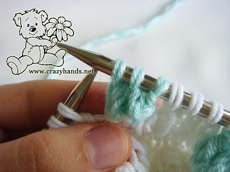 how to knit bobble stitch - step eight