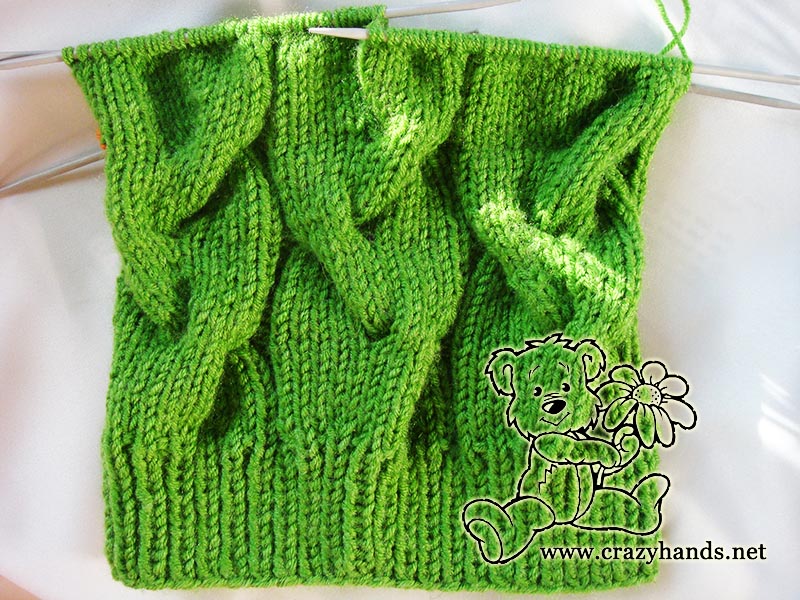 half-finished shamrock cable knit beanie
