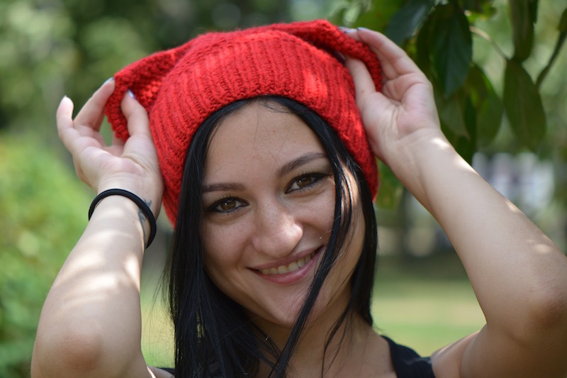 Kitty Hat Pattern (Seed Stitch Hat 