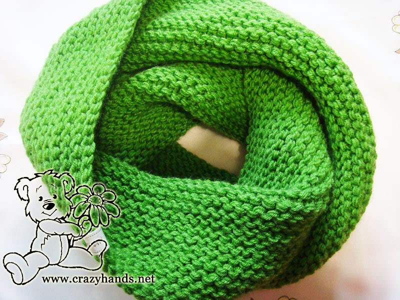 knitting pattern of infinity scarf on circular needles
