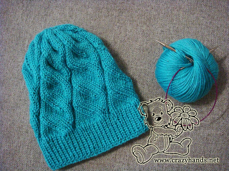 azure cable knit hat pattern