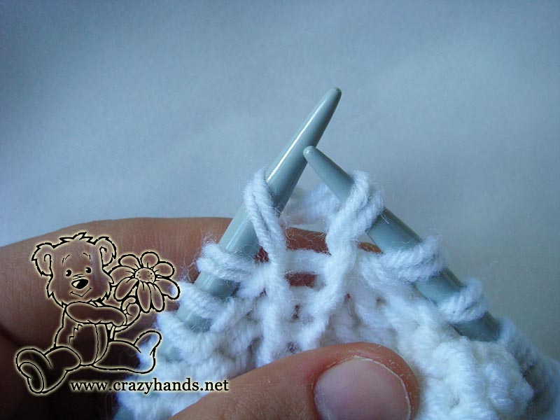 how to knit bobble stitch for oversized knit sweater - step two