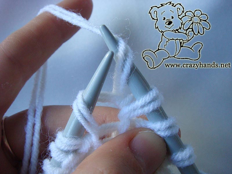 how to knit bobble stitch for oversized knit sweater - step three