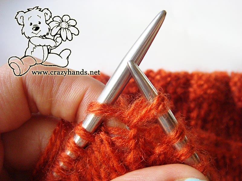 knit bobble stitch - step one