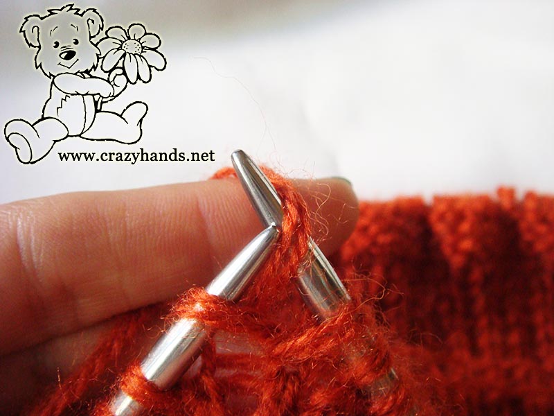 knit bobble stitch - step two