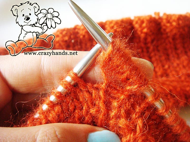 knit bobble stitch - step three
