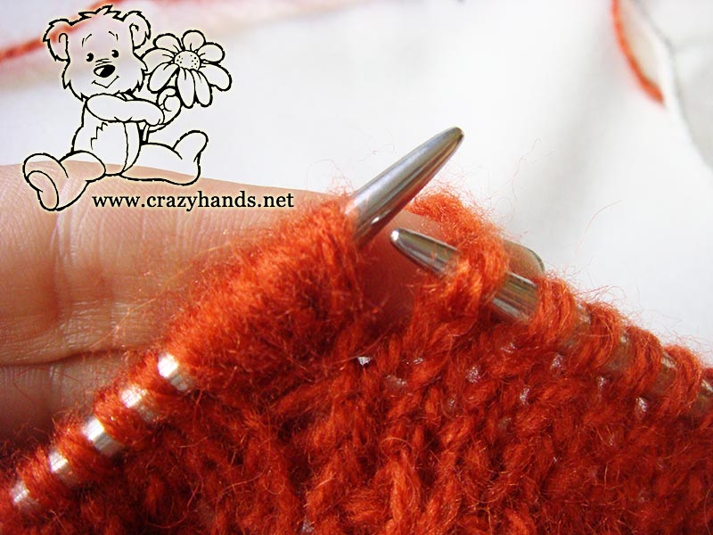 knit bobble stitch - step four