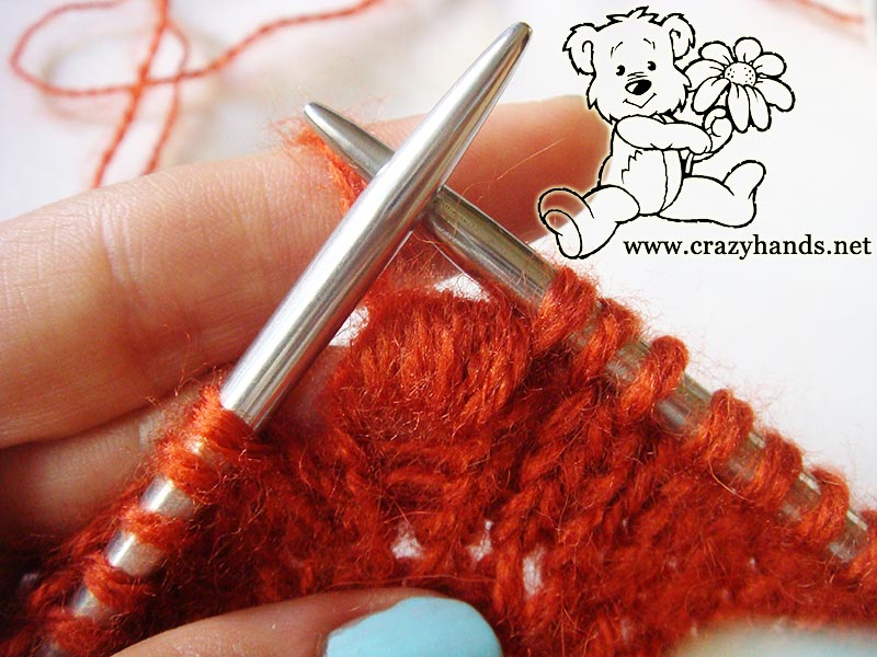 knit bobble stitch - step five