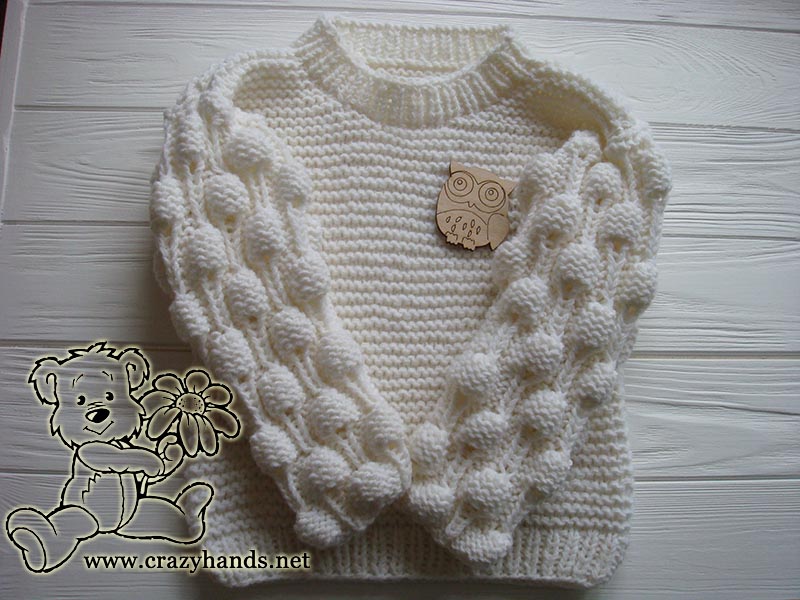 knit oversized sweater with bobbles for toddlers