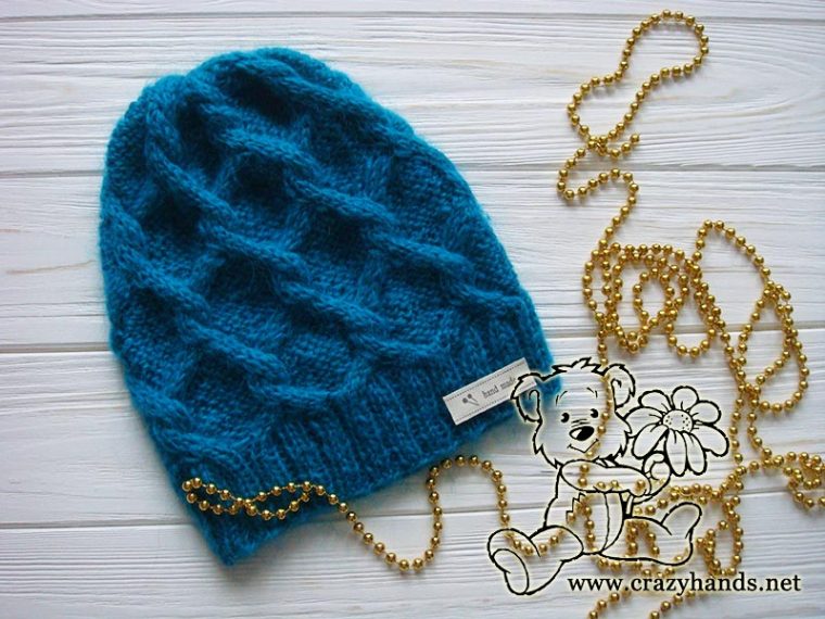 Diamond Knit Cable Hat Free Pattern · Crazy Hands