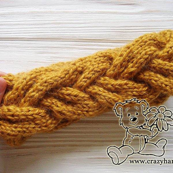 bulky knit cable headband