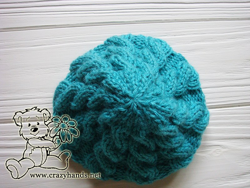 Crown of the Newborn Blue Primrose Knit Hat
