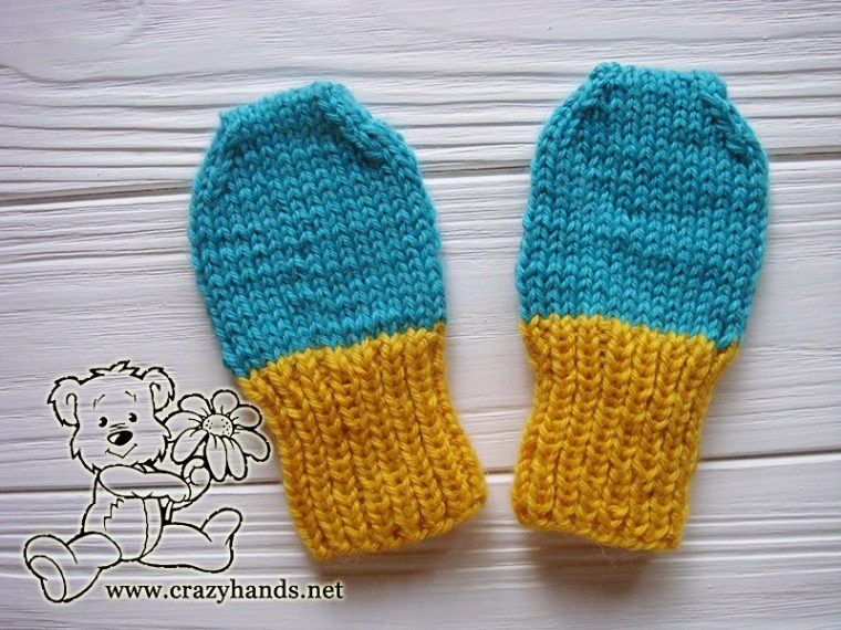 Thumbless Knit Baby Mittens Free Pattern · Crazy Hands