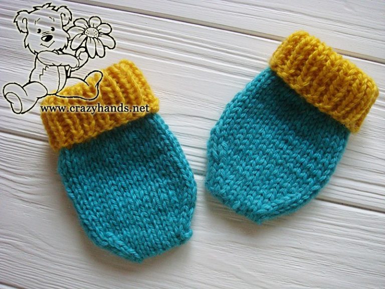 Thumbless Knit Baby Mittens Free Pattern · Crazy Hands