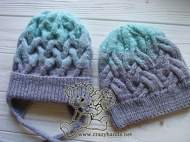 Two Color Cable Knit Hat Free Pattern · Crazy Hands