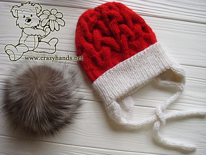santa-cable-knit-hat-baby-earflaps-fur-pom-pom