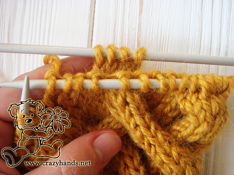 Step 2 - Cable 4 Back Stitch Honey-Butterscotch Ear Warmers