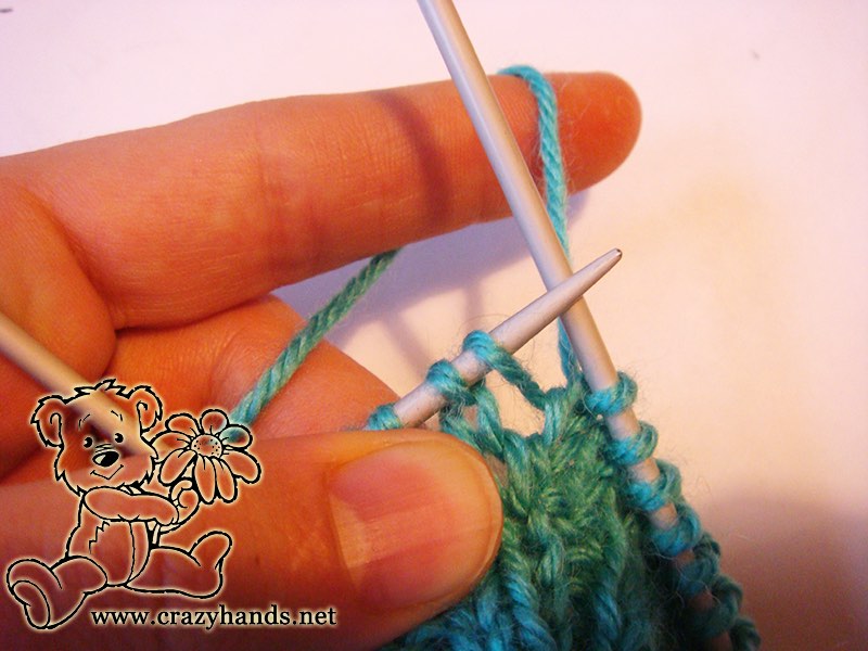 Make one right stitch - step 2