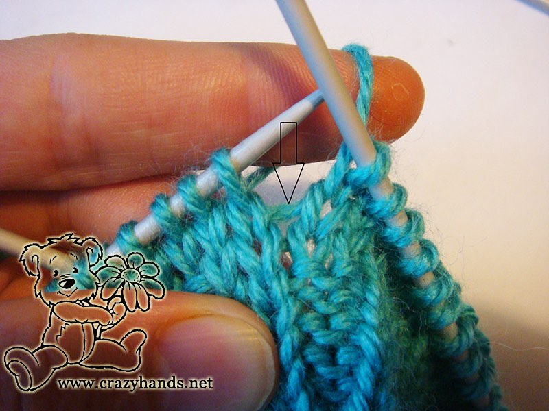 make one right knitting stitch - step one