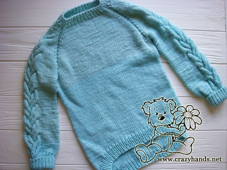 Top Down Raglan Sweater Free Knitting Pattern · Crazy Hands