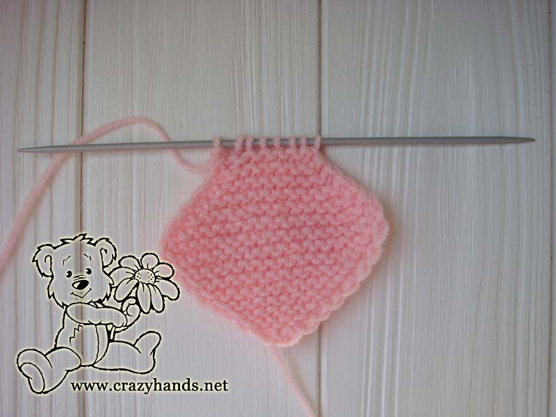 knitting decreases and increases for baby headband with a bow