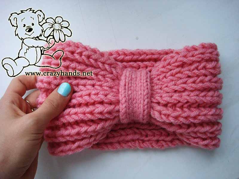 fisherman's rib knit headband with bow knot